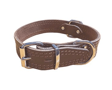 KOŽENÝ OBOJEK ZDOBENÝ ŠITÍM, HERRY - HNĚDÁ