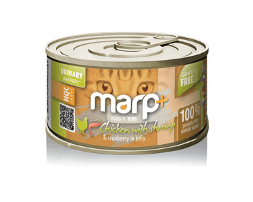 MARP HOLISTIC PLUS KONZERVA PRO KOČKY – KUŘE S KREVETAMI A BRUSINKAMI V ŽELÉ 70G