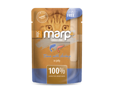 MARP HOLISTIC PLUS KAPSIČKA PRO KOČKY - TUŇÁK S KREVETAMI V ŽELÉ 55G EXP 11/2026 SLEVA 20%