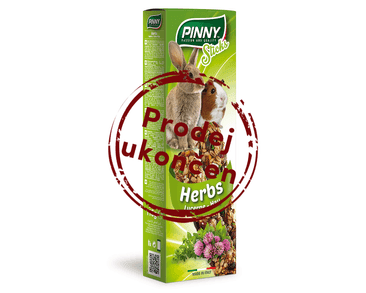 PINNY TYČINKA S BYLINKAMI PRO KRÁLÍKY A MORČATA 115G EXP 07/2025 SLEVA 30%
