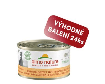 ALMO NATURE HFC NATURAL - KUŘECÍ S MRKVÍ A RÝŽÍ 95G VÝHODNÉ BALENÍ 24KS