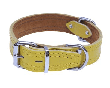 KOŽENÝ OBOJEK ZDOBENÝ ŠITÍM, HERRY - ŽLUTÁ