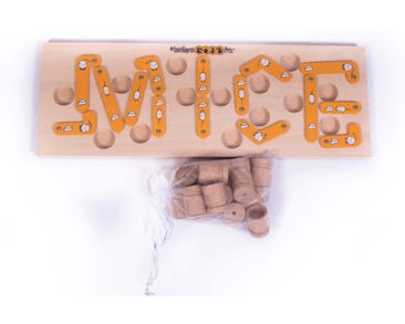 DŘEVĚNÝ HLAVOLAM MICE (14 DŘEVĚNÝCH VÁLEČKŮ)