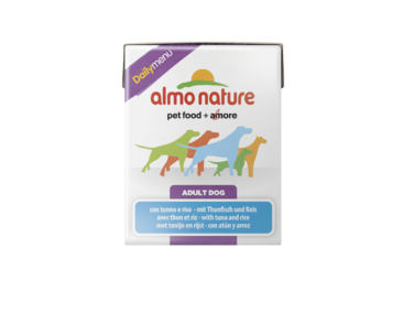 ALMO NATURE DAILY MENU WET DOG - TUŇÁK A RÝŽE 375G TETRAPACK