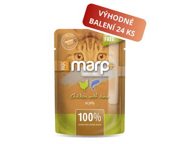 MARP HOLISTIC PLUS KAPSIČKA PRO KOČKY - KUŘE S TUŇÁKEM V ŽELÉ 24X55G