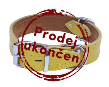 KOŽENÝ OBOJEK ZDOBENÝ ŠITÍM, HERRY - ŽLUTÁ