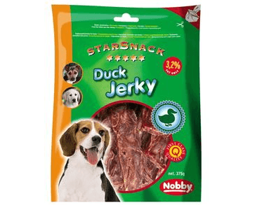 NOBBY STARSNACK DUCK JERKY SUŠENÁ KACHNÍ SVALOVINA 375G