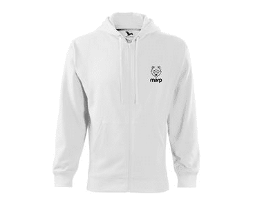 MARP PÁNSKÁ MIKINA S KAPUCÍ MINIMAL - BÍLÁ