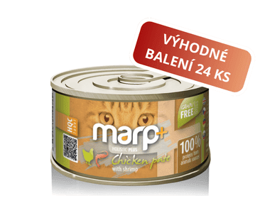 MARP HOLISTIC PLUS KONZERVA PRO KOČKY – KUŘECÍ PATÉ S KREVETAMI 24X70G