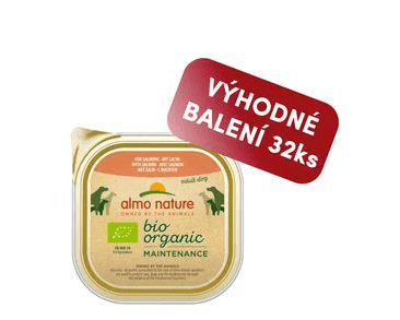 ALMO NATURE BIO ORGANIC - VANIČKA PRO PSY S LOSOSEM 100G VÝHODNÉ BALENÍ 32KS