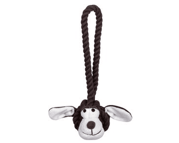 NOBBY ROPE TOY LANOVÝ PES S ÚCHYTEM HNĚDÝ 28CM 1KS