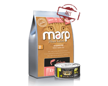 MARP HOLISTIC SALMON CAT - LOSOSOVÉ BEZ OBILOVIN PRO KOČKY 2KG  + MARP CHICKEN FILET ZDARMA