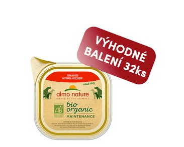 ALMO NATURE BIO ORGANIC - VANIČKA PRO PSY S HOVĚZÍM 100G VÝHODNÉ BALENÍ 32KS