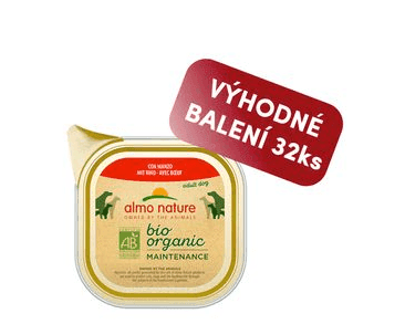 ALMO NATURE DAILY MENU BIO WET DOG - S HOVĚZÍM 100G VÝHODNÉ BALENÍ 32KS