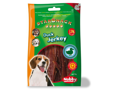 NOBBY STARSNACK DUCK JERKY SUŠENÁ KACHNÍ SVALOVINA 70G