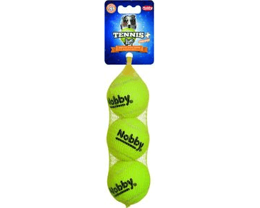 NOBBY HRAČKA TENISOVÝ MÍČEK M PÍSKÁTKO 6,5CM 3KS