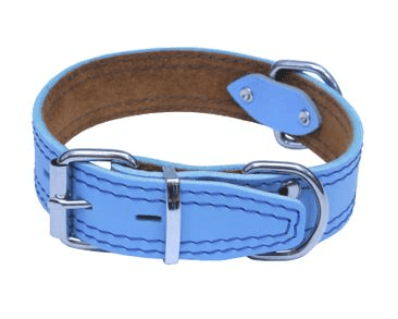 KOŽENÝ OBOJEK ZDOBENÝ ŠITÍM, HERRY - SVĚTLE MODRÁ