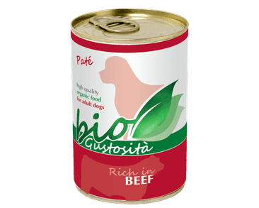 BIOGUSTOSITA DOG ORGANIC PATÉ S HOVĚZÍM 400 G SLEVA 50% EXP. 17/12/2020