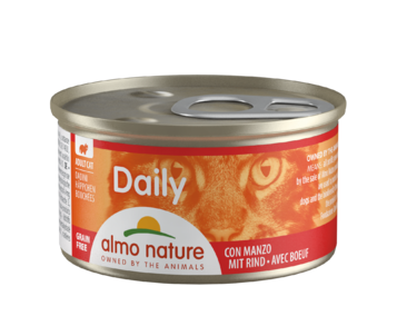 ALMO NATURE DAILY MENU WET CAT - KOUSKY S HOVĚZÍM 85G VÝHODNÉ BALENÍ 24KS