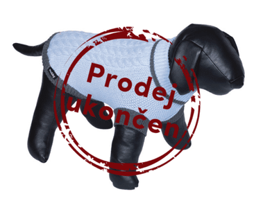 NOBBY PSÍ SVETR BERAK MODRÁ PLETENÝ VZOR 48CM SLEVA 20% VÝPRODEJ
