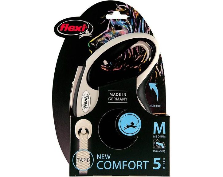 Flexi New Comfort M vodítko pásek 5m/25kg černá - Flexi - Vodítka pro psy -  Psi - Krmiva-pucalka.cz