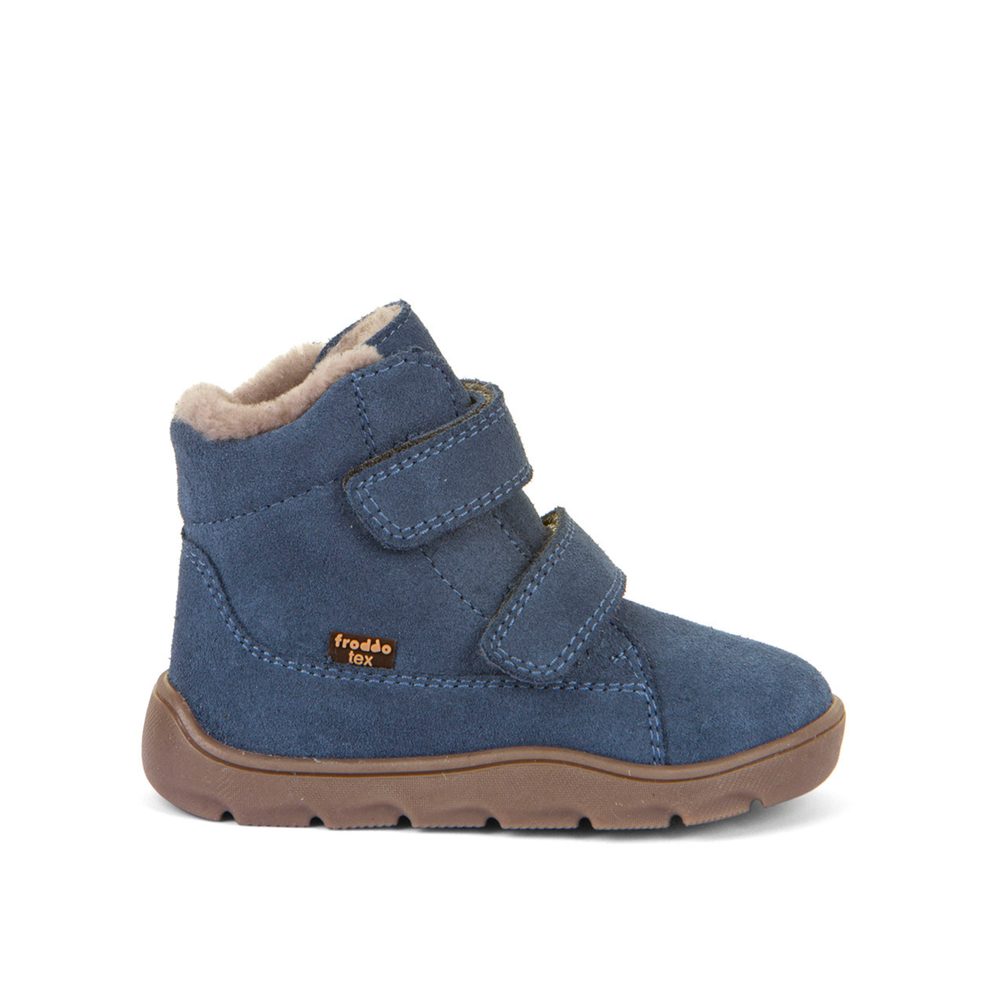 FRODDO ZERU TEX FURRY Denim Dětské zimní barefoot boty