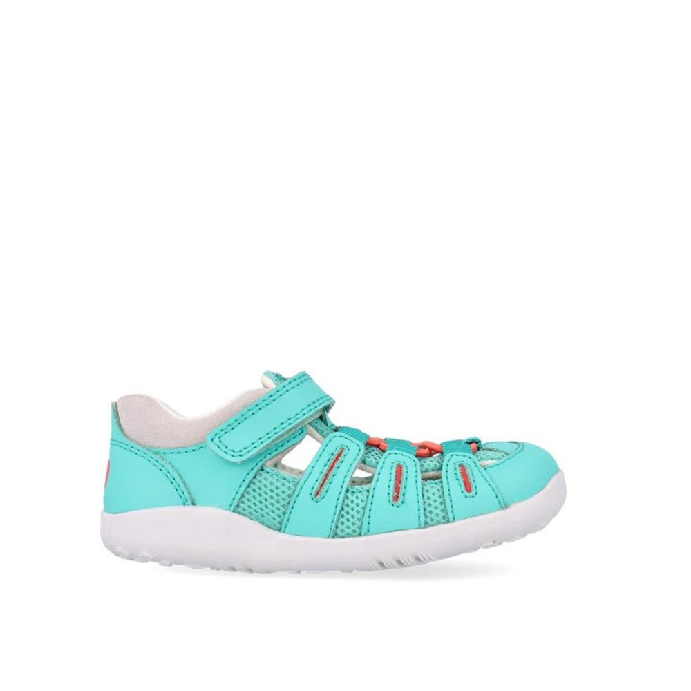 BOBUX SUMMIT Turquoise + Steam Dětské barefoot sandály
