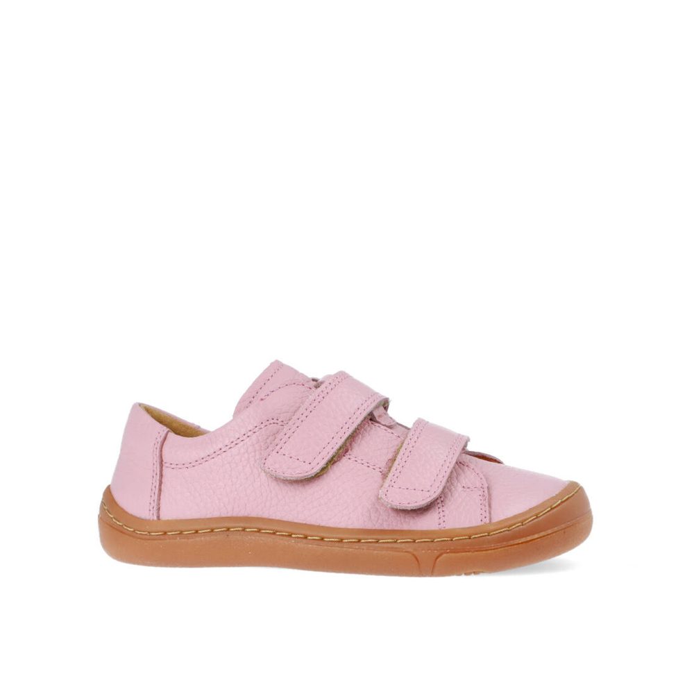 FRODDO TENISKY LEATHER D VELCRO Pink Dětské barefoot tenisky