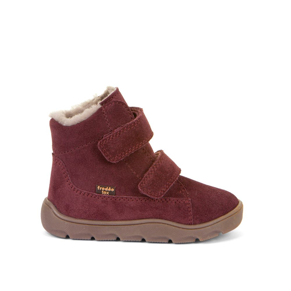 Froddo dívčí zimní barefoot boty Zeru Tex Furry G2110149 5, červená