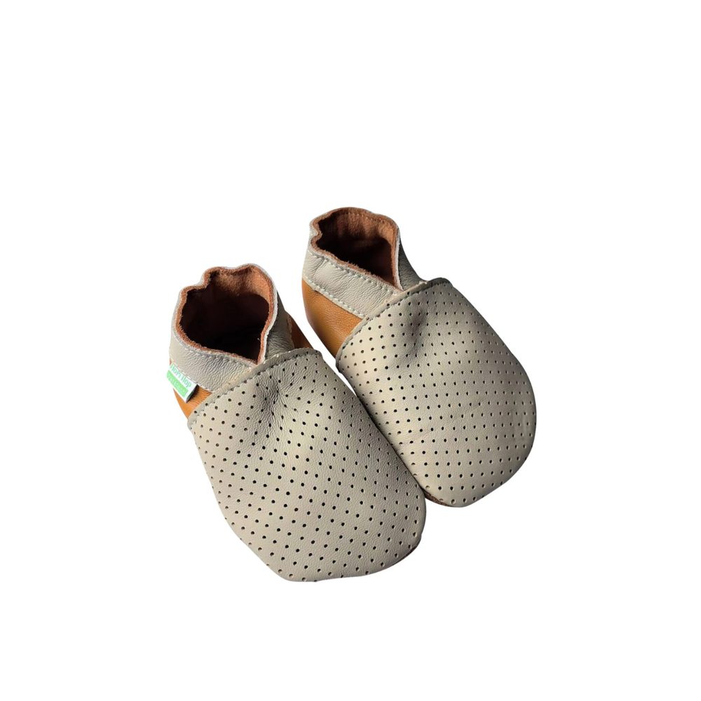 HOPI HOP BAREFOOT KOŽENÉ CAPÁČKY DĚROVANÉ Béžové Dětské barefoot capáčky