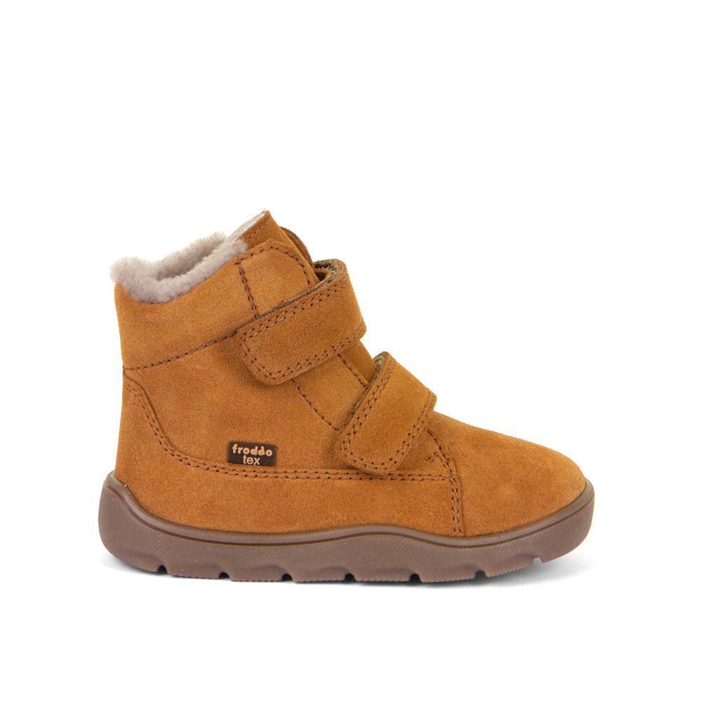 Froddo dětské zimní barefoot boty Zero TEX Furry G2110149 2 hnědá