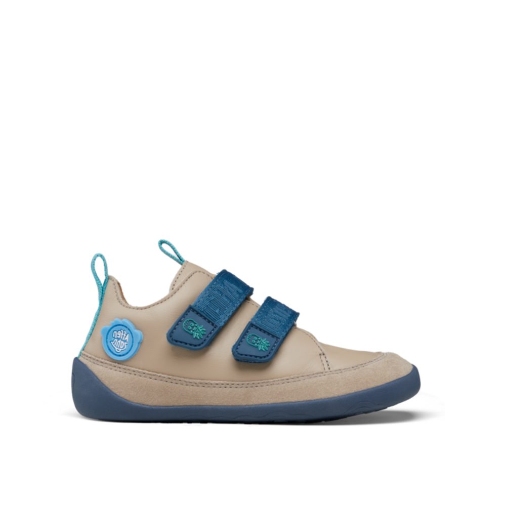 Affenzahn LEATHER SNEAKER BUDDY OCTOPUS Grey Blue Dětské barefoot tenisky