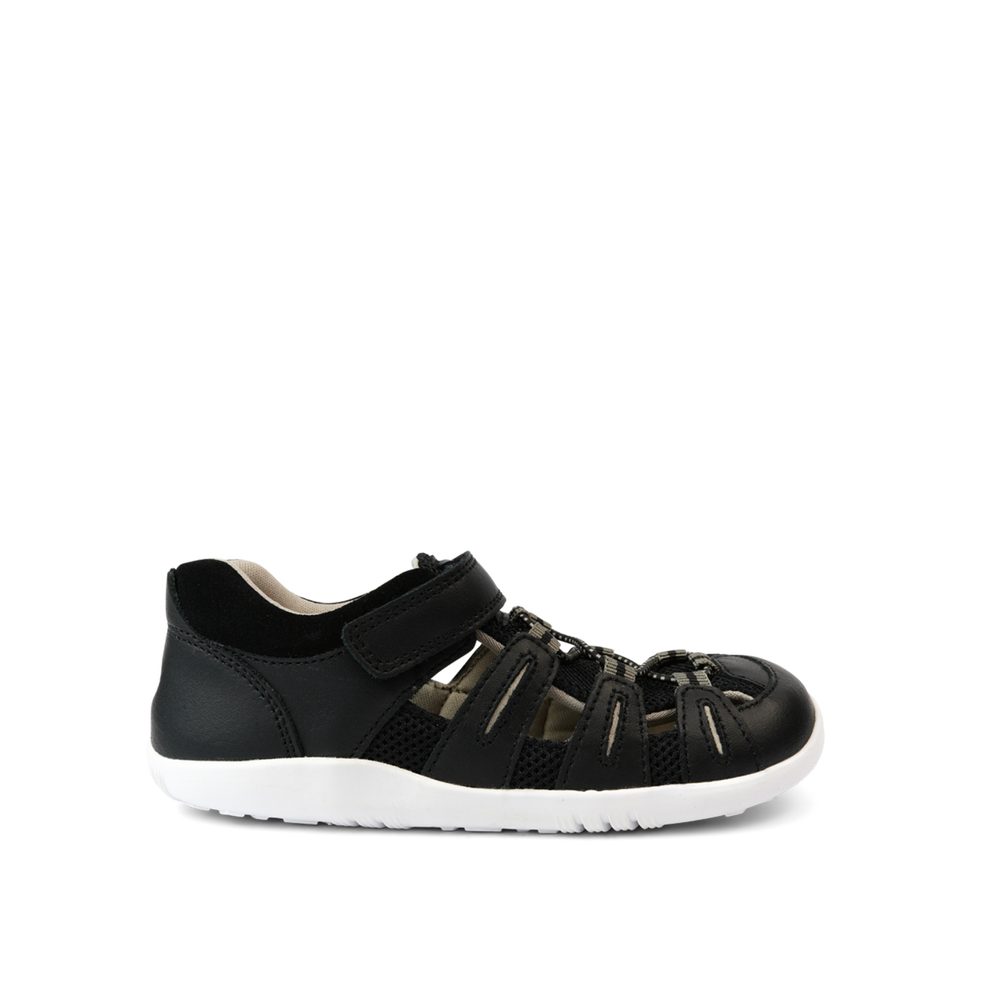 BOBUX SUMMIT Black Charcoal Dětské barefoot sandály
