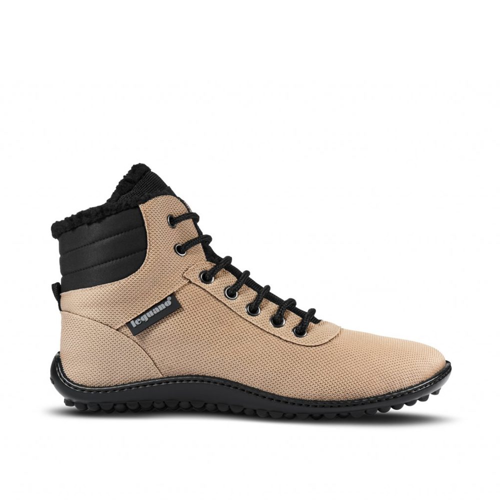 Leguano KOSMO Sand Kotníčkové zateplené barefoot boty