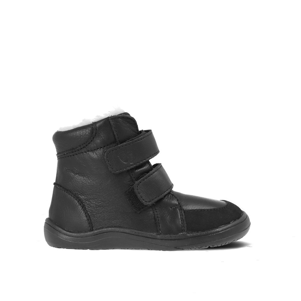 BABY BARE FEBO WINTER Black Asfaltico Dětské zimní zateplené barefoot boty
