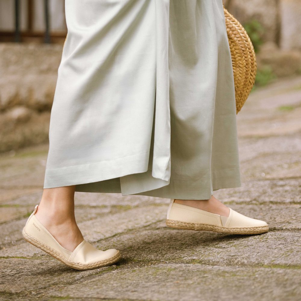 SHAPEN ESPADRILKY PLAYA Wide Beige Dámské barefoot espadrilky