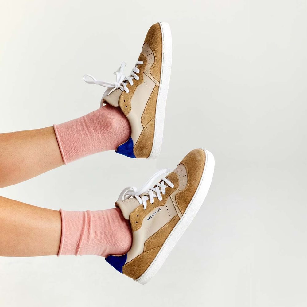 GROUNDIES NOVA GS1 Beige/Indigo Blue Barefoot tenisky