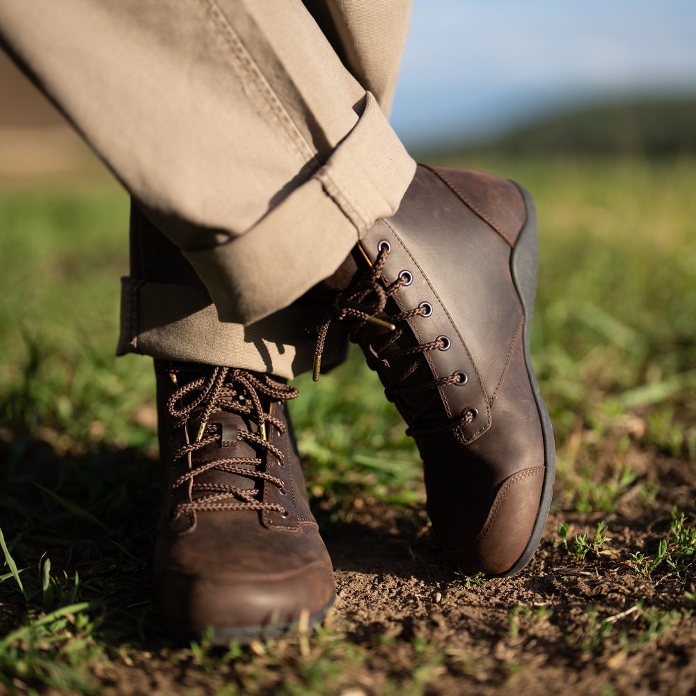 Xero Shoes DENVER LEATHER M Brown Pánské kotníkové barefoot boty