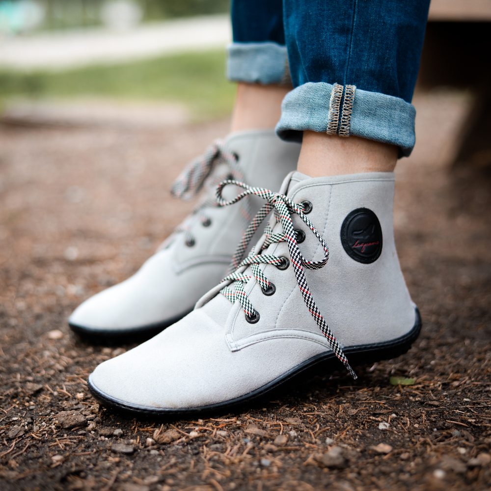 Leguano CHESTER Light Grey Kotníkové barefoot boty
