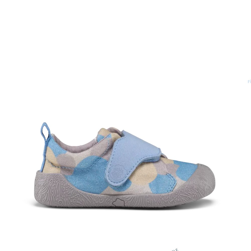 Affenzahn PREWALKER COTTON SMALLY Seal Blue Dětské první barefoot botičky