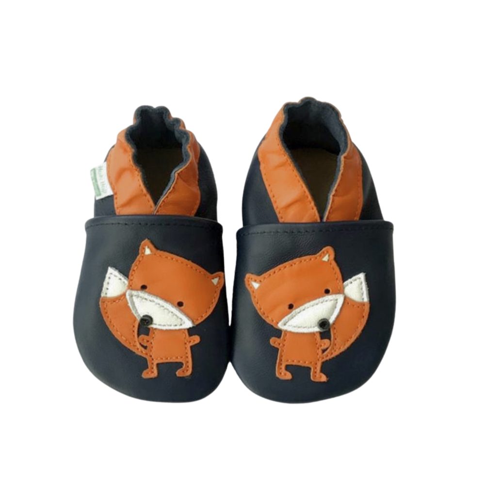 HOPI HOP BAREFOOT KOŽENÉ CAPÁČKY Lišáček Modré Dětské barefoot capáčky