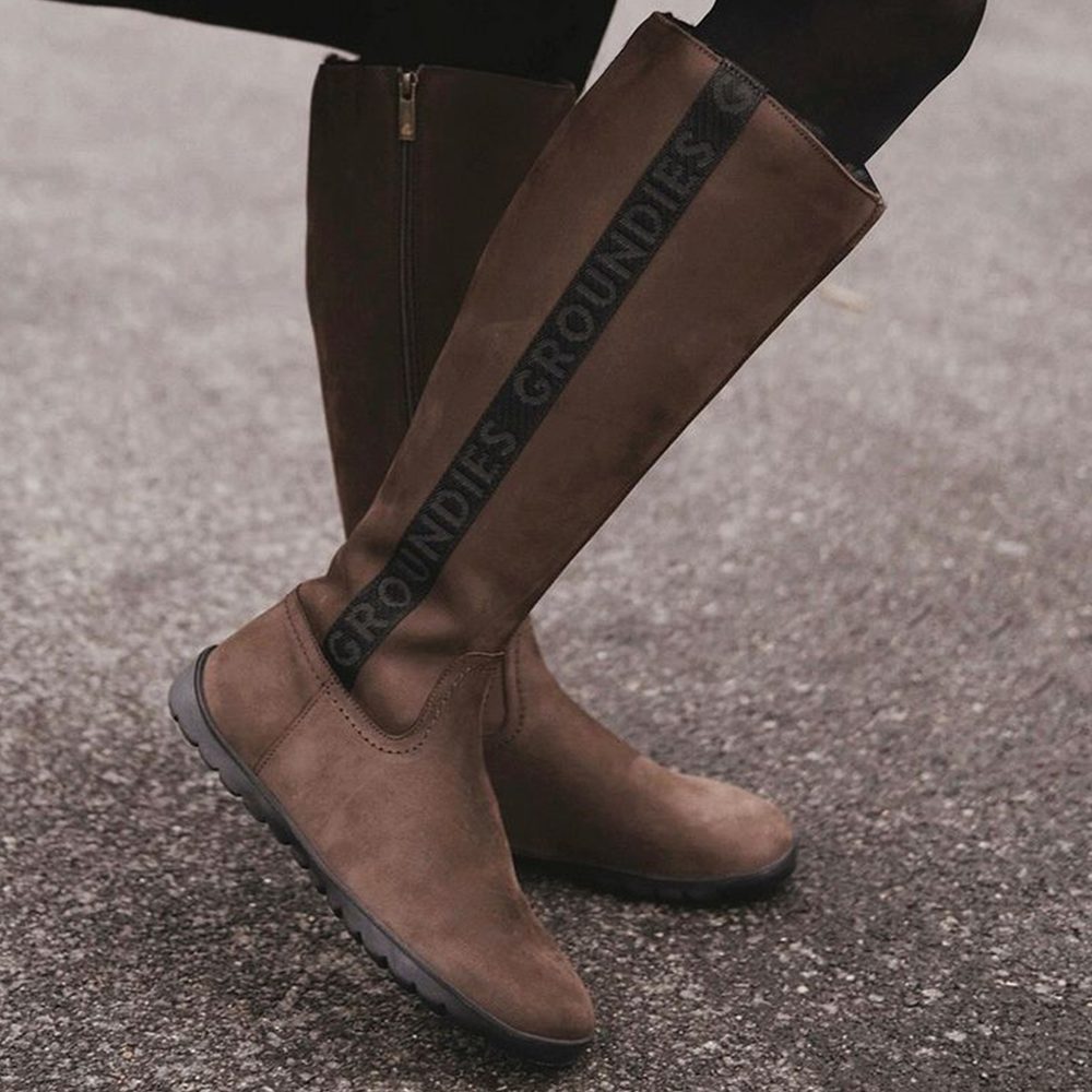 GROUNDIES DERBY WOMEN Brown Dámské barefoot kozačky