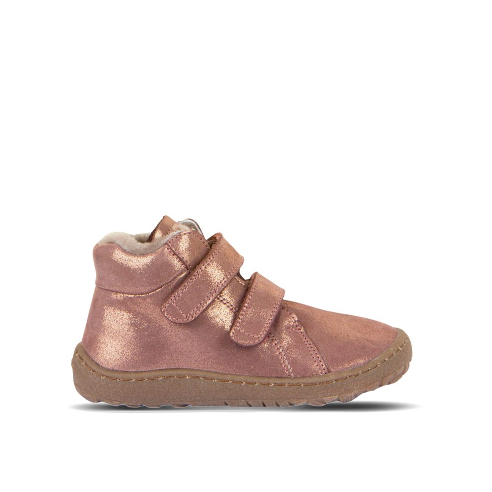 Froddo zimní barefoot boty Furry pink/gold