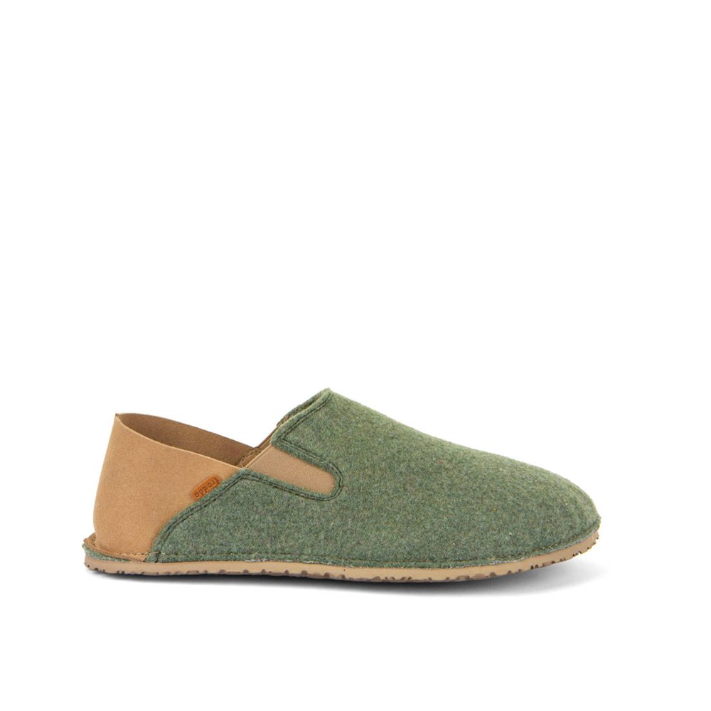 FRODDO SLIP-ON WOOLY Green | Barefoot přezůvky - 38