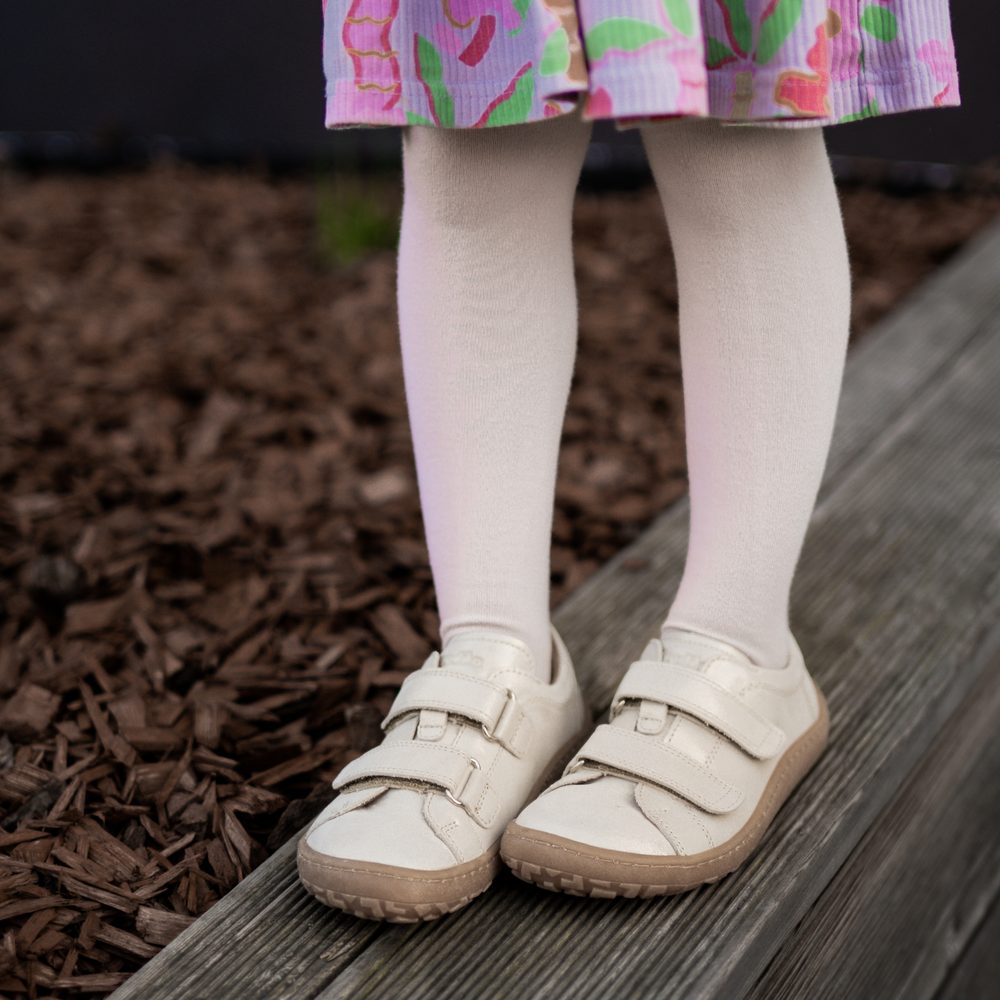 FRODDO TENISKY LEATHER D-VELCRO II Gold Shine Dětské barefoot tenisky - 27