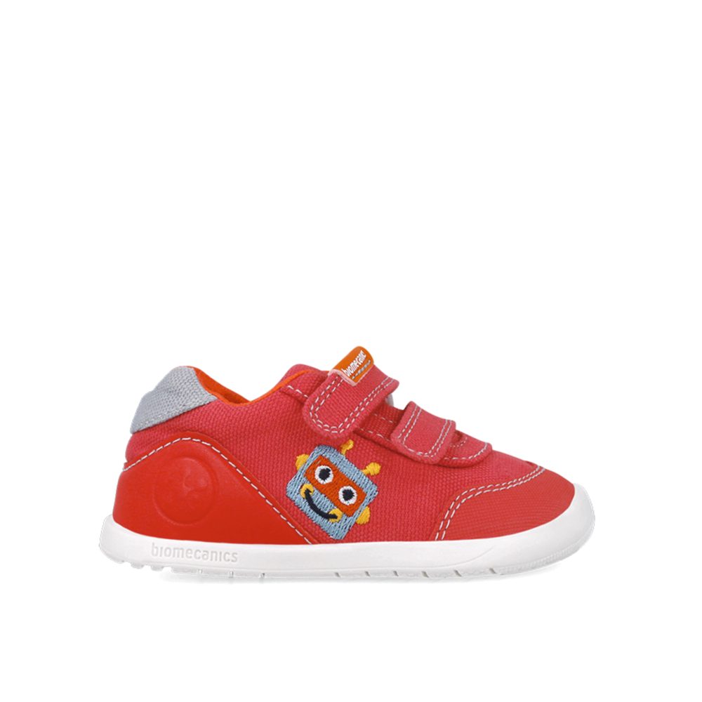 BIOMECANICS TENISKY WIDER CANVAS Red Dětské barefoot tenisky