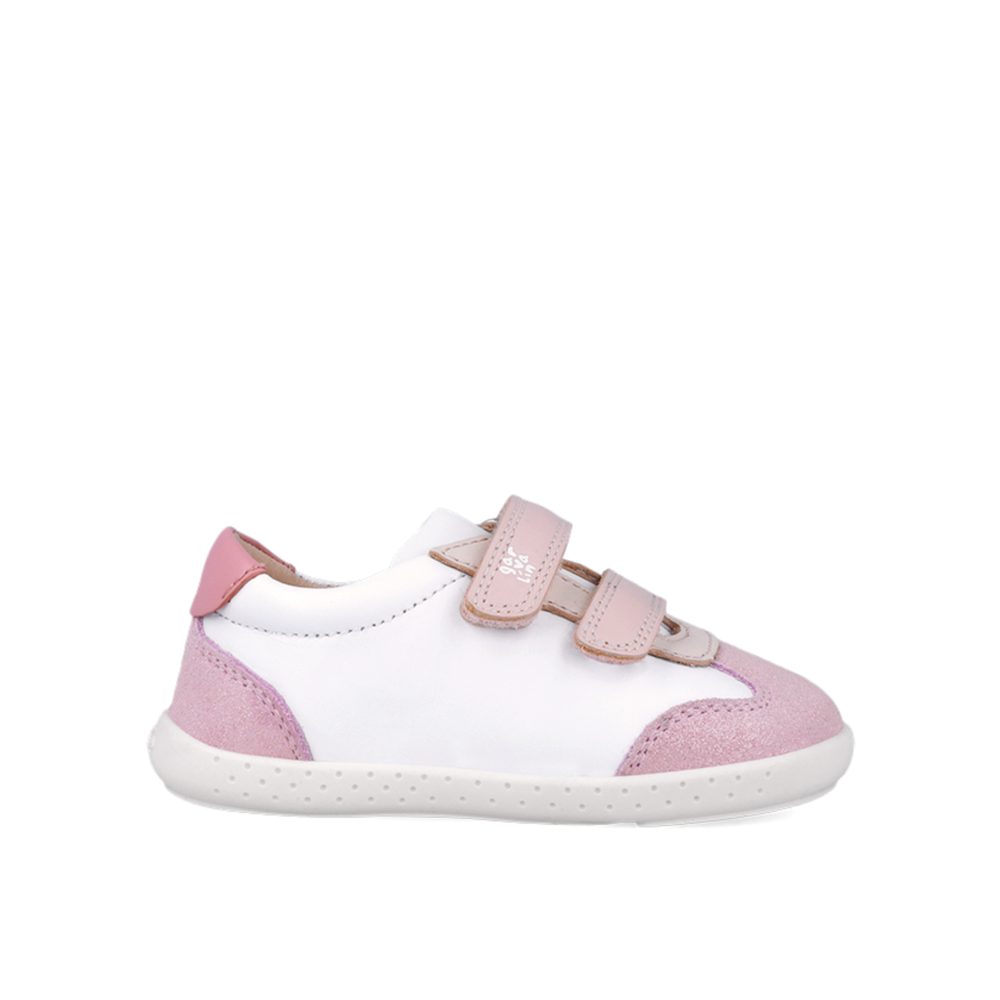 GARVALÍN TENISKY CASUAL White/Pink Dětské barefoot tenisky