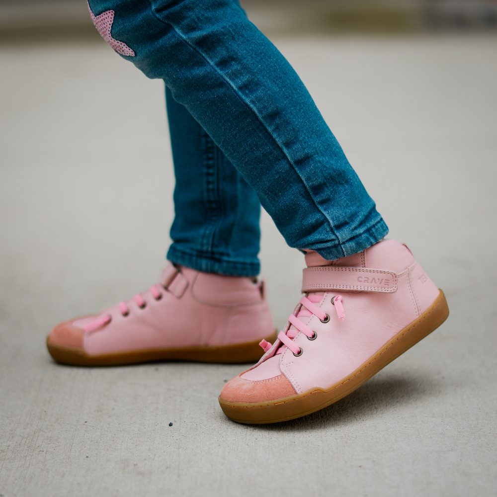 CRAVE BERGEN WINTER 2.0 Pink Dětské zimní zateplené barefoot boty - 25