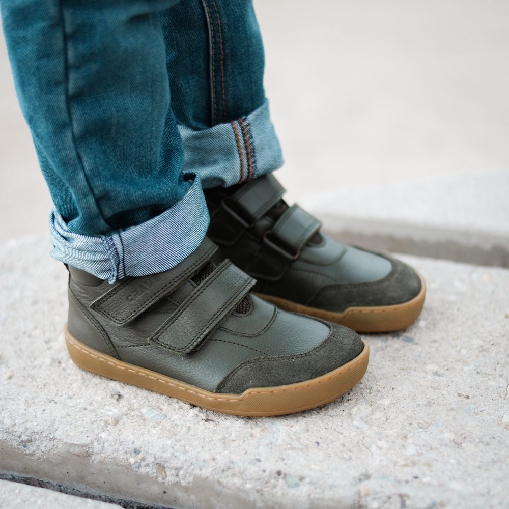 CRAVE TALINN Green Dětské zimní zateplené barefoot boty