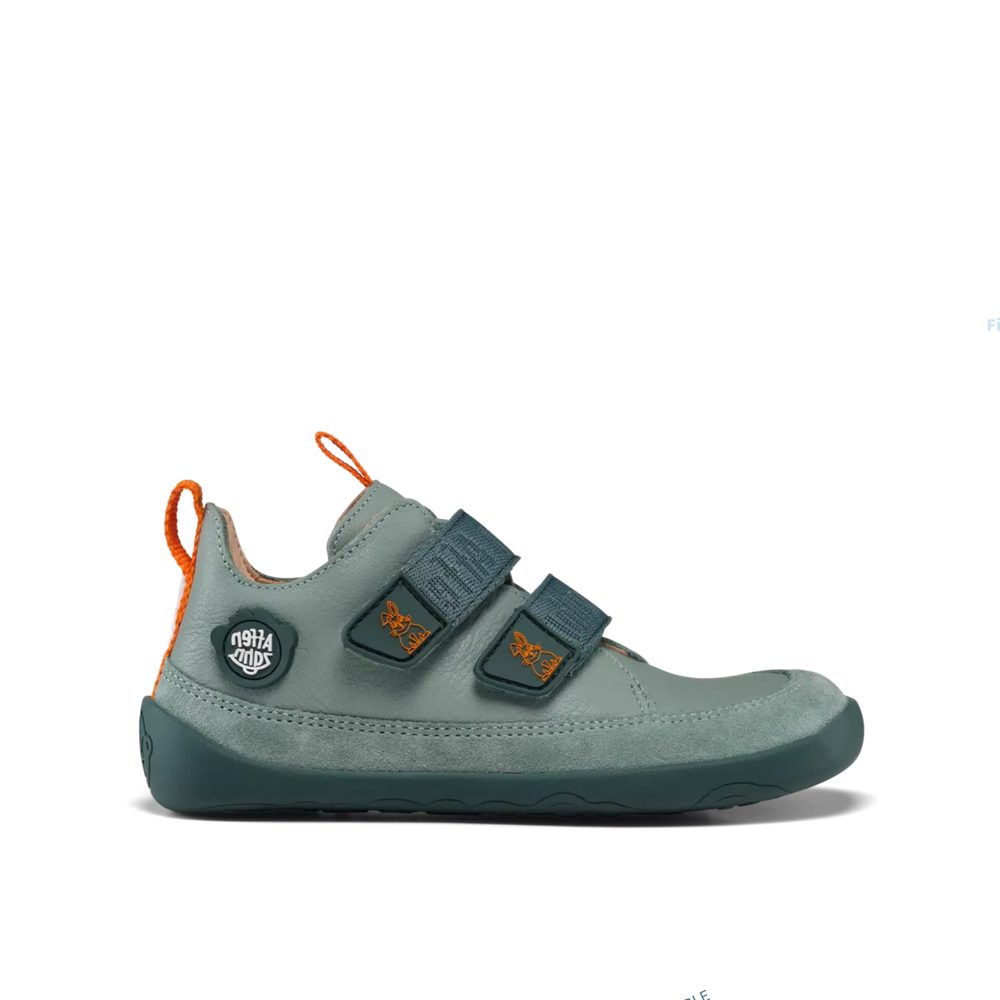 Affenzahn SNEAKER LEATHER BUDDY BUNNY Grey Blue Dětské barefoot tenisky